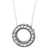925 Silver Necklace Sparkle Timeless Heart Forever Collier