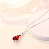 925 Silver Women Necklace with Zircon Gemstone Pendant