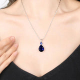 925 Silver Women Necklace with Zircon Gemstone Pendant