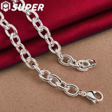 Sterling Silver Heart Lock Pendant Necklace 18 Inch Chain