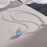 925 Silver Necklace with Sapphire Gemstone Pendant for Wedding Engagement Party