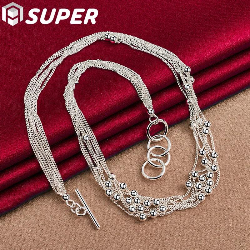 925 Silver Bead Ball Grapes Necklace 18 Inches