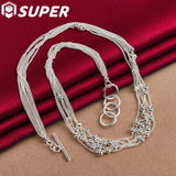 925 Silver Bead Ball Grapes Necklace 18 Inches