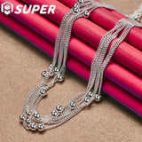 925 Silver Bead Ball Grapes Necklace 18 Inches