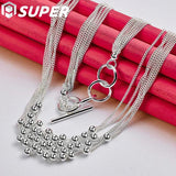 925 Silver Bead Ball Grapes Necklace 18 Inches