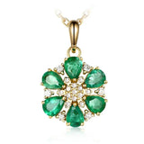 925 Silver Necklace with Emerald Zircon Pendant