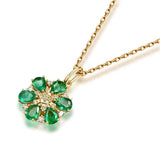 925 Silver Necklace with Emerald Zircon Pendant