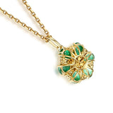 925 Silver Necklace with Emerald Zircon Pendant