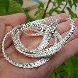 925 Sterling Silver 6MM Sideways Necklace Charm For Woman Man