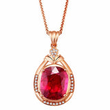 925 Silver Necklace with Ruby Gemstone Pendant