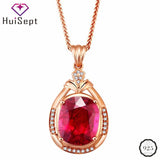 925 Silver Necklace with Ruby Gemstone Pendant