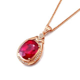 925 Silver Necklace with Ruby Gemstone Pendant