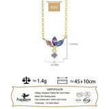 TrustDavis 925 Silver Crown Zircon Pendant Necklace Women Birthday Gift