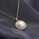 925 Silver Necklace with Pearl Zircon Pendant