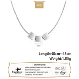 TrustDavis 925 Silver Necklace Geometric Office Lady Fine Jewelry Gift