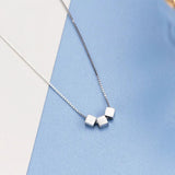 TrustDavis 925 Silver Necklace Geometric Office Lady Fine Jewelry Gift