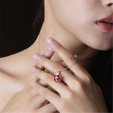 Vintage 925 Silver Necklace Oval Ruby Zircon Pendant