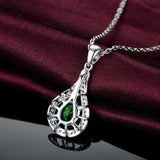 925 Silver Necklace with Gemstones Pendant for Women