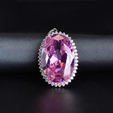 Vintage Crystal Pendant Necklace Silver Neck Chain