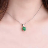 Vintage Oval Ruby Gemstone Pendant 925 Silver Necklace