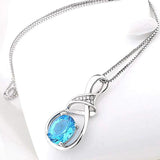 925 Silver Necklace with Amethyst Pendant for Women