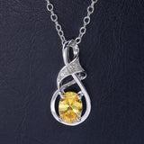 925 Silver Necklace with Amethyst Pendant for Women