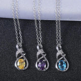 925 Silver Necklace with Amethyst Pendant for Women