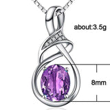 925 Silver Necklace with Amethyst Pendant for Women