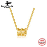 TrustDavis Minimalist 925 Silver Barrel Clavicle Chain Necklace Wedding Party