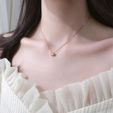 TrustDavis Minimalist 925 Silver Barrel Clavicle Chain Necklace Wedding Party