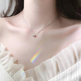 TrustDavis Minimalist 925 Silver Barrel Clavicle Chain Necklace Wedding Party