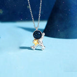 S925 Astronaut Star Moon Couple Necklaces Gift
