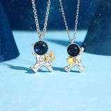 S925 Astronaut Star Moon Couple Necklaces Gift