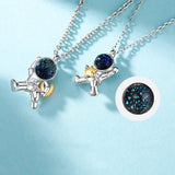 S925 Astronaut Star Moon Couple Necklaces Gift