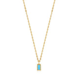 925 Silver Turquoise Square Pendant Necklace