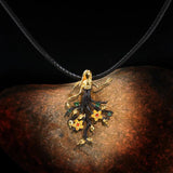Vintage Angel Branch Flower Pendant Necklace for Women