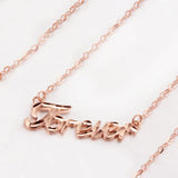 14k Rose Letter Necklace Glamour Party Evening Jewelry