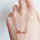 14k Rose Letter Necklace Glamour Party Evening Jewelry