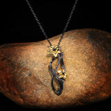 Flower Pendant Necklace Retro Tungsten Sweater Chains Chokers