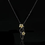 Flower Pendant Necklace Retro Tungsten Sweater Chains Chokers