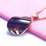 Geometric Ruby Pendant 14K Rose Necklaces Wedding Jewelry