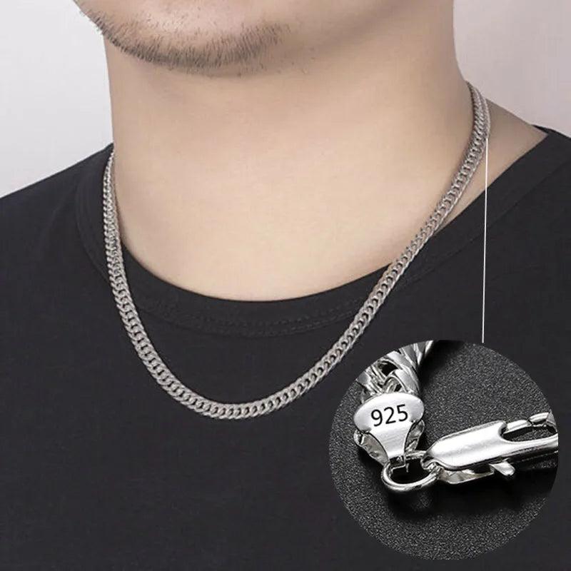 925 Silver Necklace for Men 6MM Chain 24 Inches Fine Jewelry
