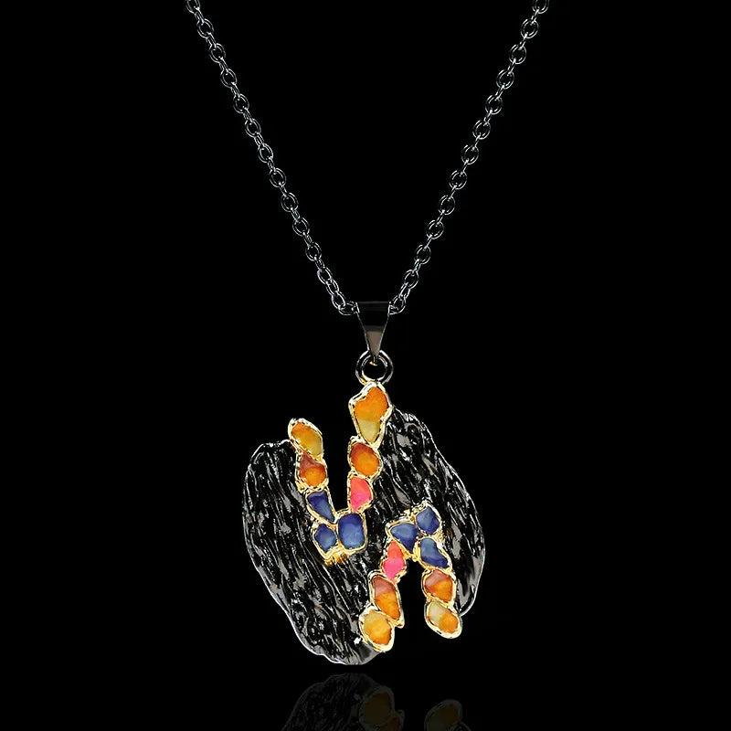 Bohemian Style Epoxy Enamel Necklace 925 Silver Women's Pendant