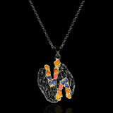 Bohemian Style Epoxy Enamel Necklace 925 Silver Women's Pendant