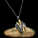 Bohemian Style Epoxy Enamel Necklace 925 Silver Women's Pendant