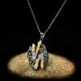 Bohemian Style Epoxy Enamel Necklace 925 Silver Women's Pendant