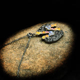 Bohemian Style Epoxy Enamel Necklace 925 Silver Women's Pendant