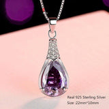 925 Silver Amethyst Pendant Necklace for Women