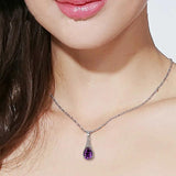 925 Silver Amethyst Pendant Necklace for Women