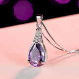 925 Silver Amethyst Pendant Necklace for Women